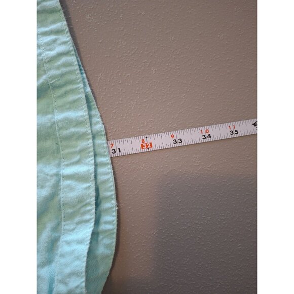 Malvin Womens Linen Tunic Top XL Blue Silver Beaded V Neck 3/4 Sleeves Lagenlook - Picture 7 of 7